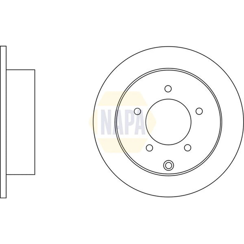 NAPA 2 x Solid Rear Brake Discs NBD5793-x2