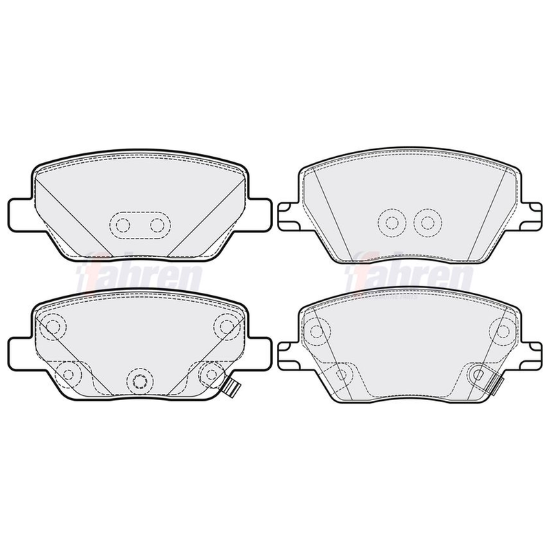 Fahren Front & Rear Pads fits Fiat Tipo 2015-2020 1.3 1.4 1.6