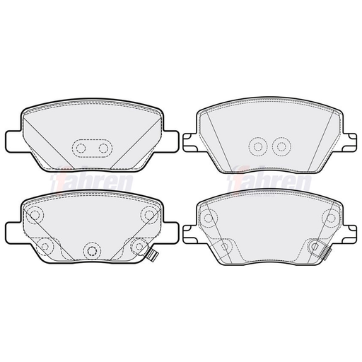 Fahren Front & Rear Pads fits Fiat Tipo 2015-2020 1.3 1.4 1.6