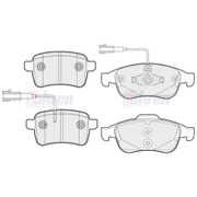 Fahren Front & Rear Pads fits Alfa Romeo Giulietta 2010-2020 1.4 1.6
