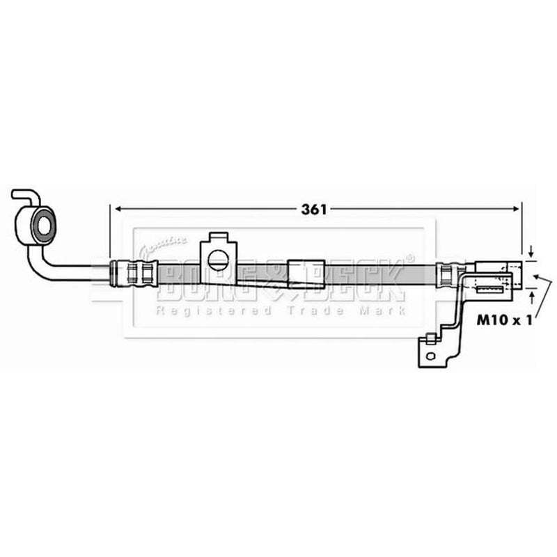Borg & Beck Brake Hydraulic Hose Line Front Right BBH6973