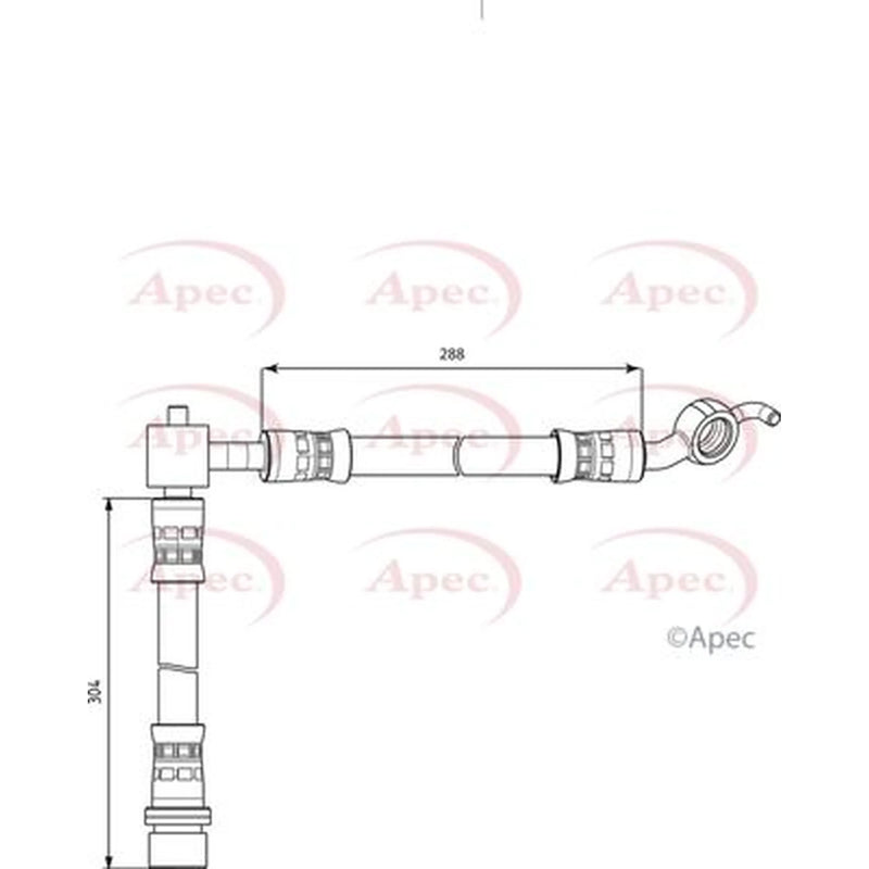 Apec Brake Hydraulic Hose Line Rear Left HOS4086