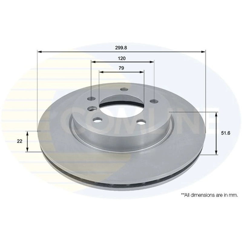 Comline 2 x Vented Front Brake Discs ADC1712V-x2