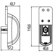Hella Lamp Pour White/Red MD12 2XS Lateral Mounting 2XS 205 020-121 2801250001