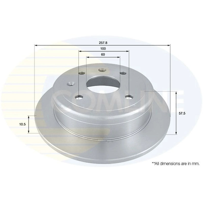Comline 2 x Solid Rear Brake Discs ADC1079-x2