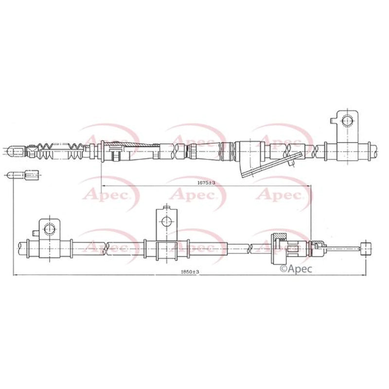 Apec Handbrake Cable Left Rear CAB1792