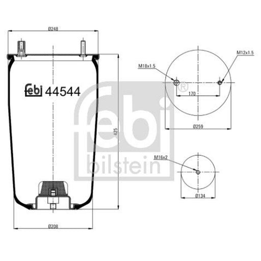 Febi Air Suspension Bellow 134mm 44544