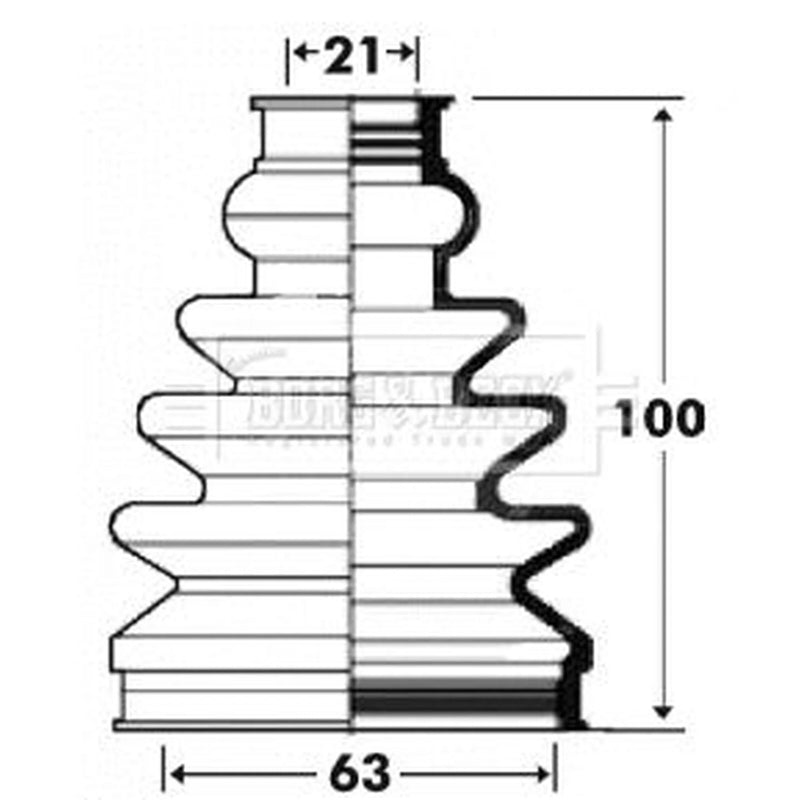 Borg & Beck Drive Shaft Bellow Kit transmission sided BCB2920
