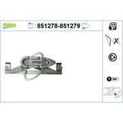 Valeo Electric Window Regulator Lifter Right Rear 851279
