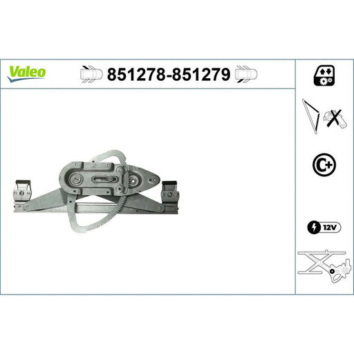 Valeo Electric Window Regulator Lifter Left Rear 851278
