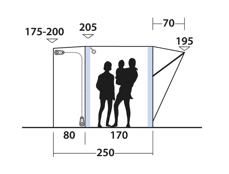 Outwell Santa Monica Driveaway Air Awning Grey - Outwell - Van Life Living