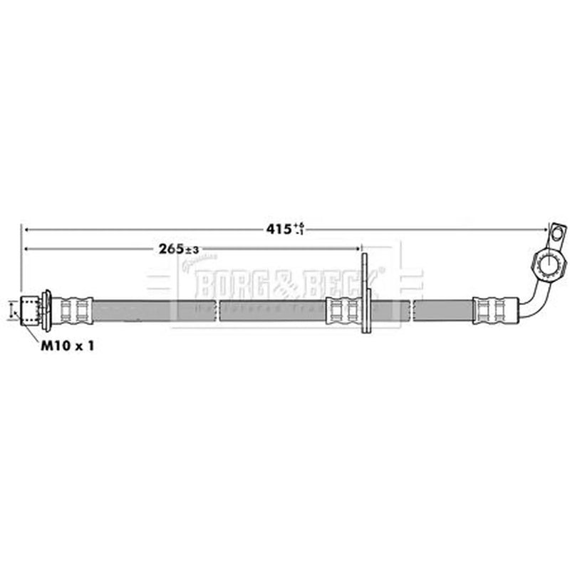 Borg & Beck Brake Hydraulic Hose Line Front Right BBH7280