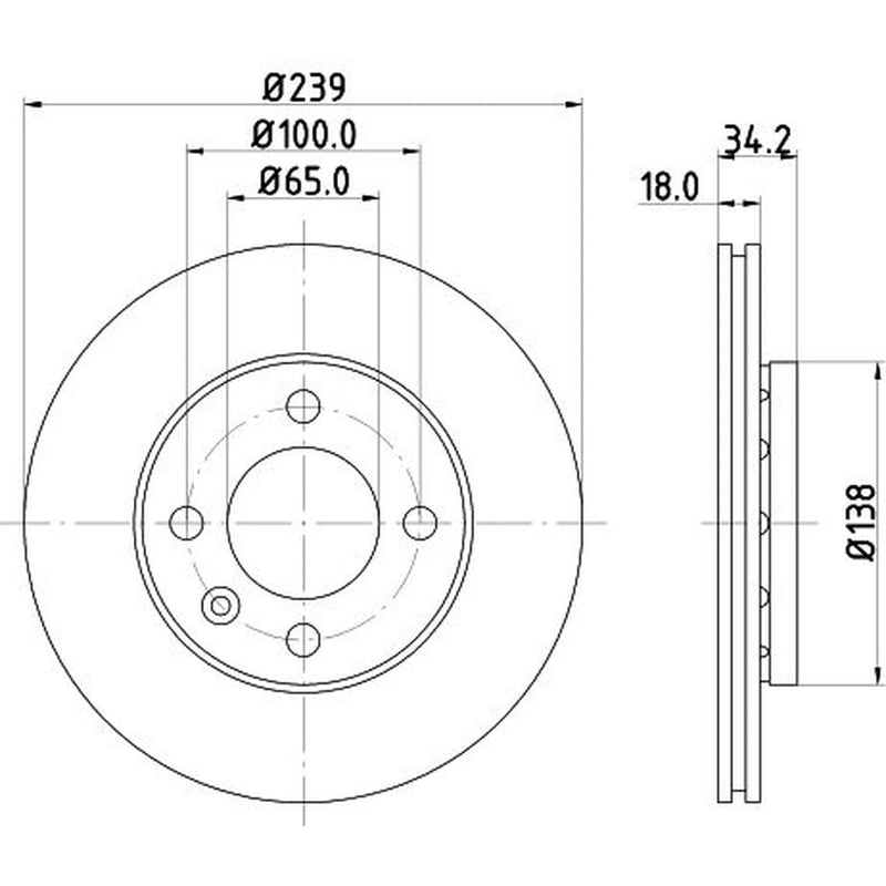 DON 2 x Externally Vented Front Brake Discs PCD10352-x2