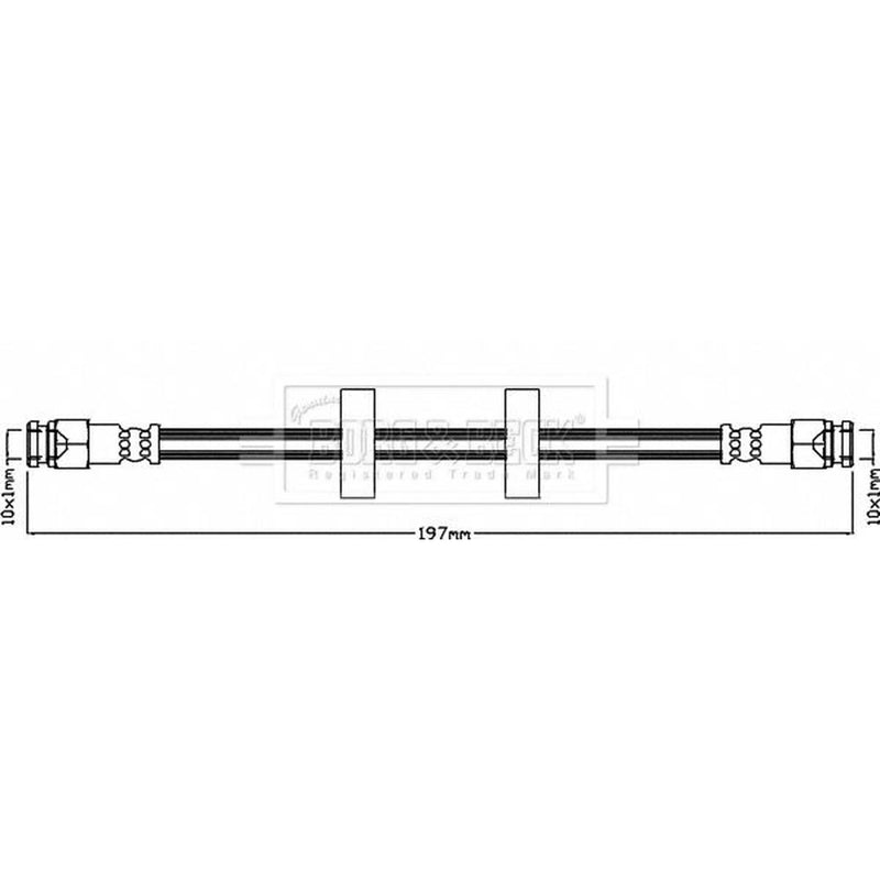 Borg & Beck Brake Hydraulic Hose Line Rear Right BBH7987