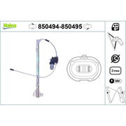 Valeo Electric Window Regulator Lifter Right Front 850495