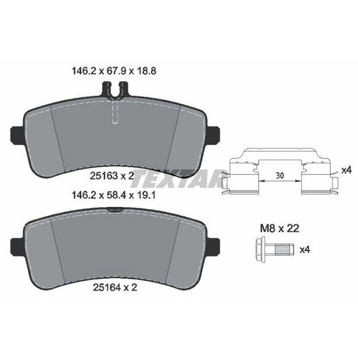 Textar Rear Brake Pad Set 2516302