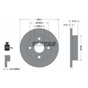 Textar 2 x Solid Front Brake Discs 92103700-x2
