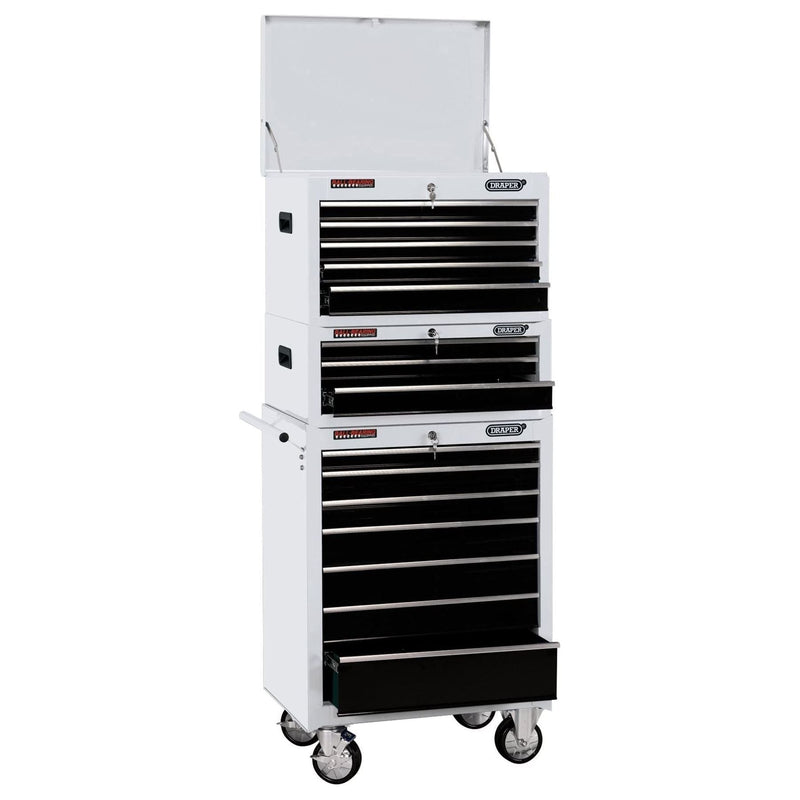 Draper Combined Roller Cabinet and Tool Chest, 15 Drawer, 26", White 04597 Draper  - Town Parts