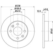 Mintex Mintex Front Brake Disc Kit solid MDK0175