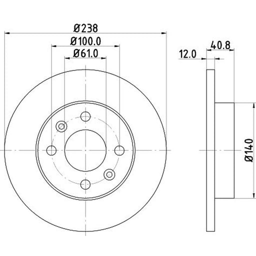 Mintex Mintex Front Brake Disc Kit solid MDK0175