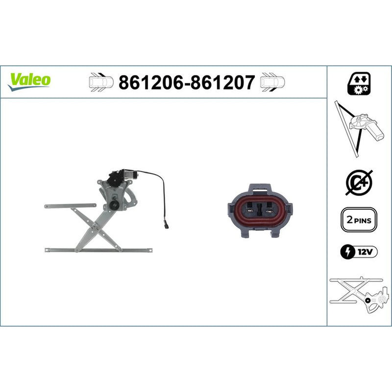 Valeo Electric Window Regulator Lifter Left Front 861206