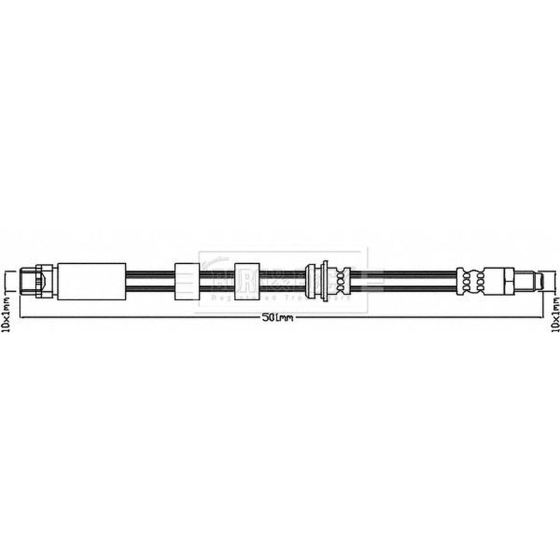 Borg & Beck Brake Hydraulic Hose Line Front Right BBH8373