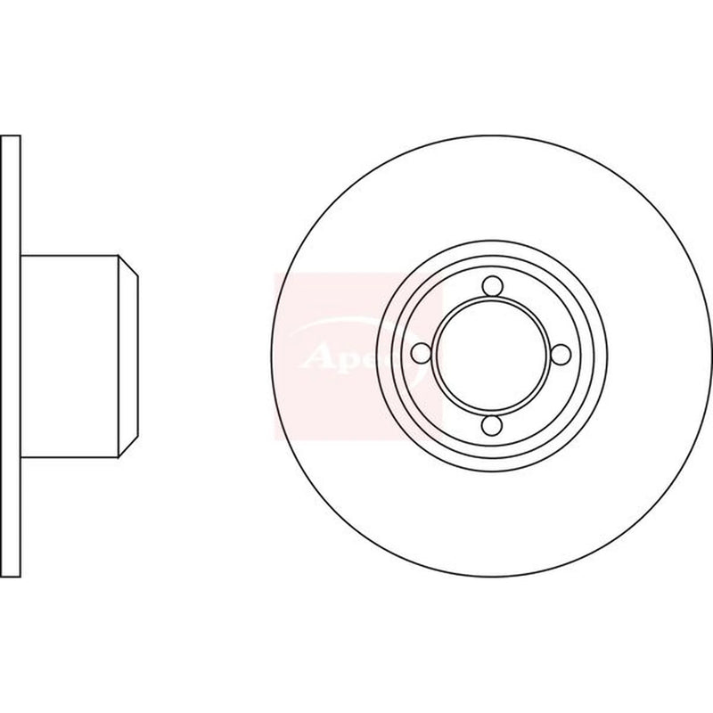 Apec 2 x Solid Front Brake Discs DSK222-x2