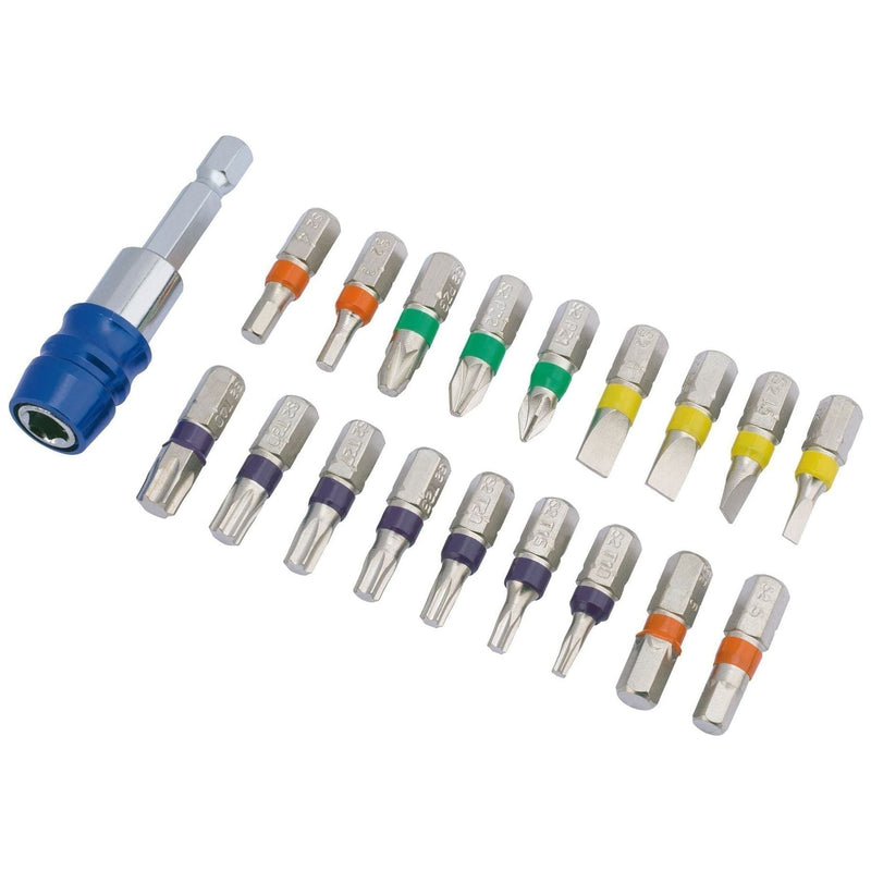 Draper Coloured Screwdriver Bit Set (19 Piece) 82402 Draper  - Town Parts