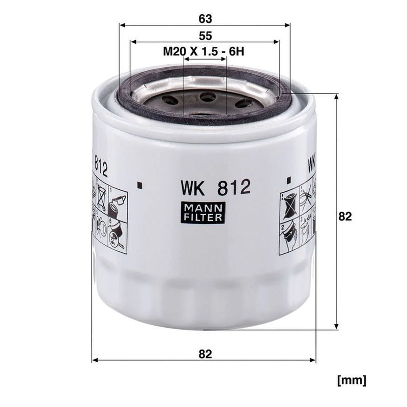 MANN-FILTER Fuel Filter Element WK 812