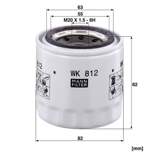 MANN-FILTER Fuel Filter Element WK 812