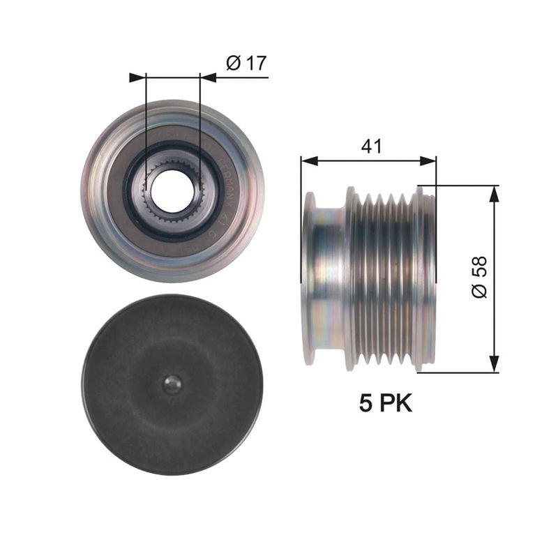 Gates Alternator Overrunning Freewheel Clutch OAP7126