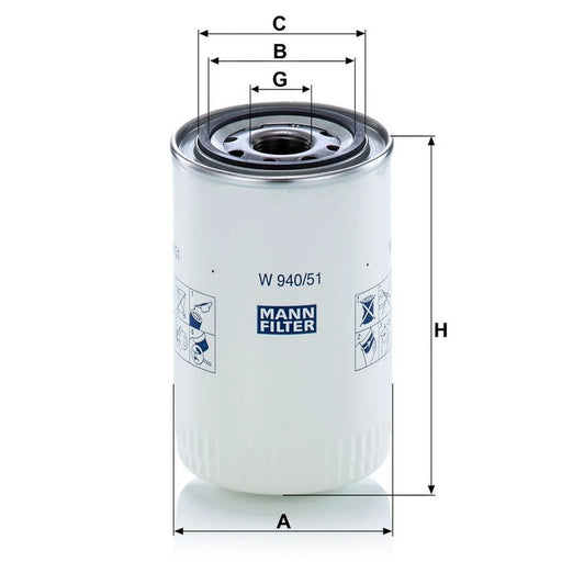 MANN-FILTER Hydraulic Oil Filter W 940/51