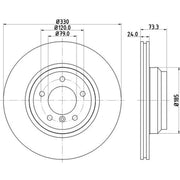 DON 2 x Vented Front Brake Discs PCD11212-x2
