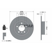 Textar 2 x Solid Rear Brake Discs 92294003-x2