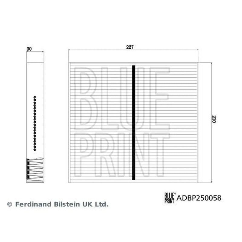 Blue Print Cabin Air Filter (Pollen Filter) ADBP250058