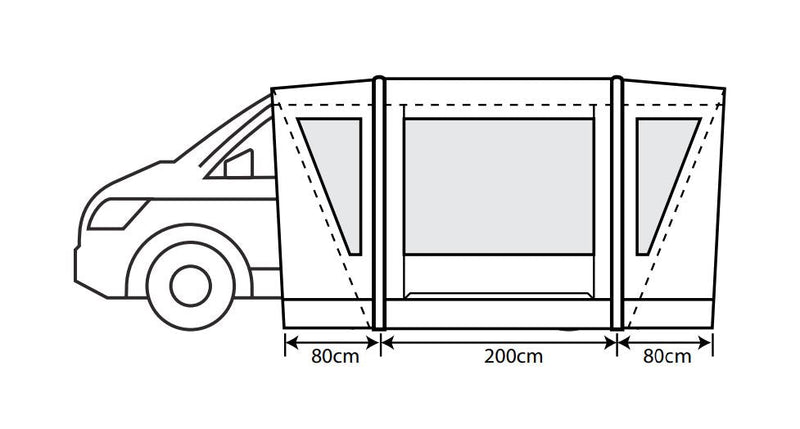 Outdoor Revolution Cayman Combo Air Mid Driveaway Awning (210-255cm) - Outdoor Revolution - Van Life Living