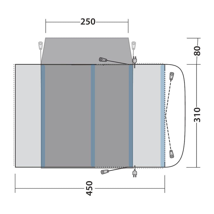 Outwell Wolfburg 450 Air Drive-Away Campervan Air Awning 175-200cm - Outwell - Van Life Living