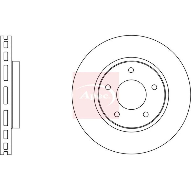Apec 2 x Vented Front Brake Discs DSK2666-x2