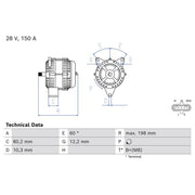 Bosch Car Alternator 12V 0 986 085 990