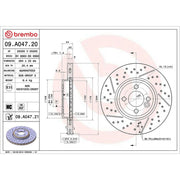 Brembo 2 x Slotted/Perforated Front Brake Discs 09.A047.21-x2