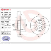 Brembo 2 x Solid Rear Brake Discs 08.7861.11-x2
