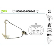 Valeo Electric Window Regulator Lifter Right Front 850147