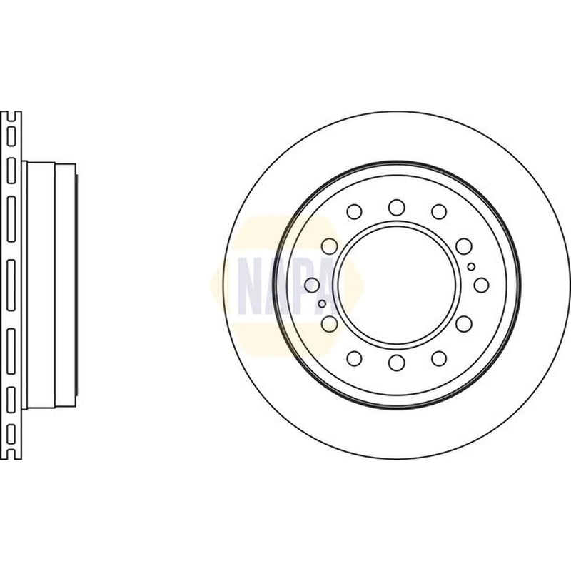 NAPA 2 x Vented Rear Brake Discs NBD5820-x2