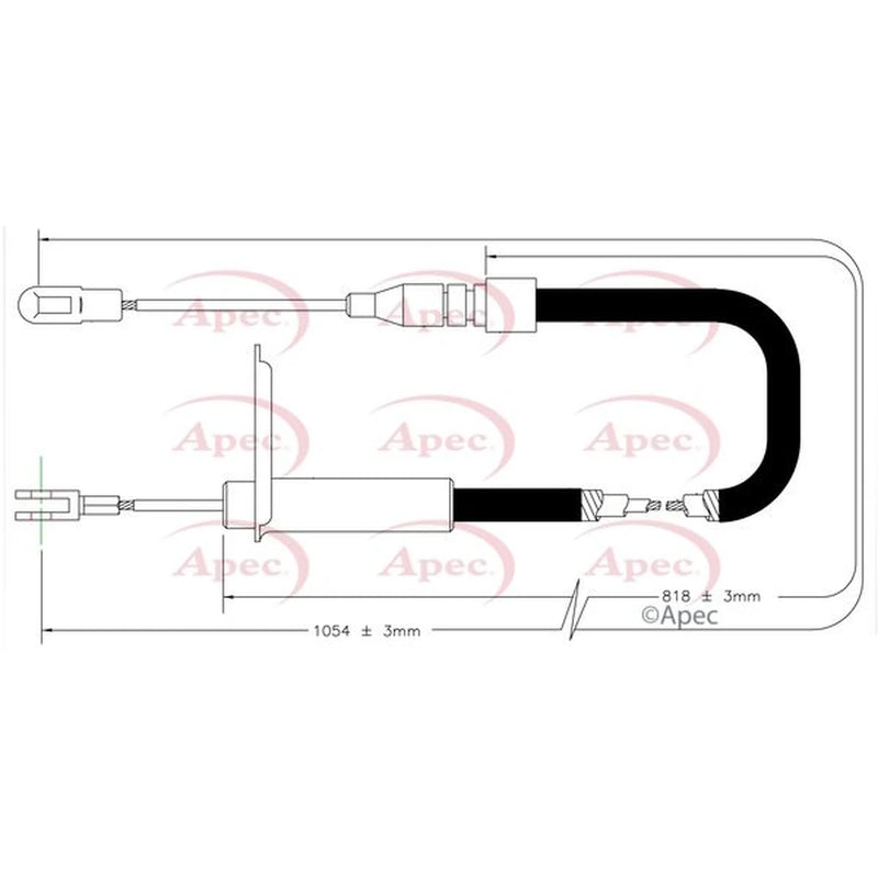 Apec Handbrake Cable Right Rear CAB1583