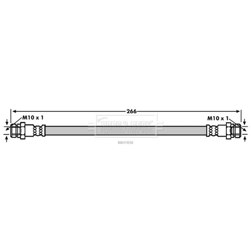 Borg & Beck Brake Hydraulic Hose Line Rear Right BBH7858