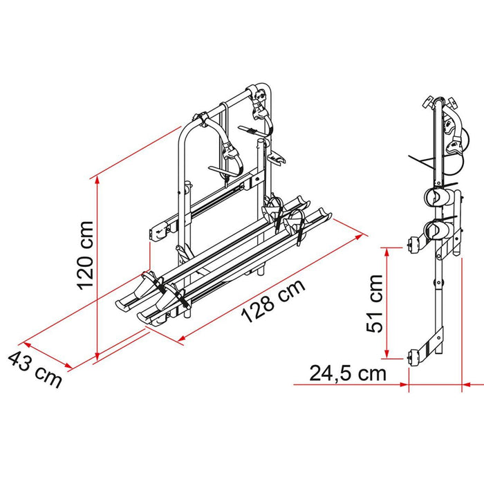 Fiamma Carry Bike 200DJ Fiat Ducato Pre 06 2 Bike Cycle Carrier - Fiamma - Van Life Living