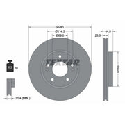 Textar 2 x Vented Front Brake Discs 92243103-x2