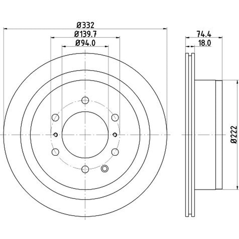 DON 2 x Vented Rear Brake Discs PCD13352-x2
