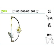 Valeo Electric Window Regulator Lifter Right Front 851369