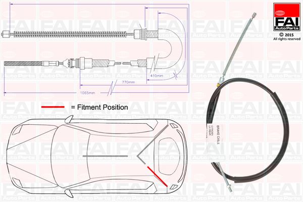 Fai Handbrake Cable Rear FBC0019